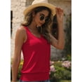 thumbnail image 3 of Women Summer Deep V Neck Tank Top Loose Fit Flowy Sleeveless Shirt, 3 of 7