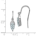 thumbnail image 2 of White Sterling Silver Earring Drop & Dangle (03) March Women'S Diamond Aquamarine Blue 24 mm 5, 2 of 2