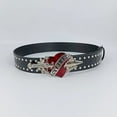 thumbnail image 5 of Jiibva Unisex Red Heart Goth Belts Punk Studded Rivet Waist Belt Y2K Western PU Leather Belts, 5 of 7
