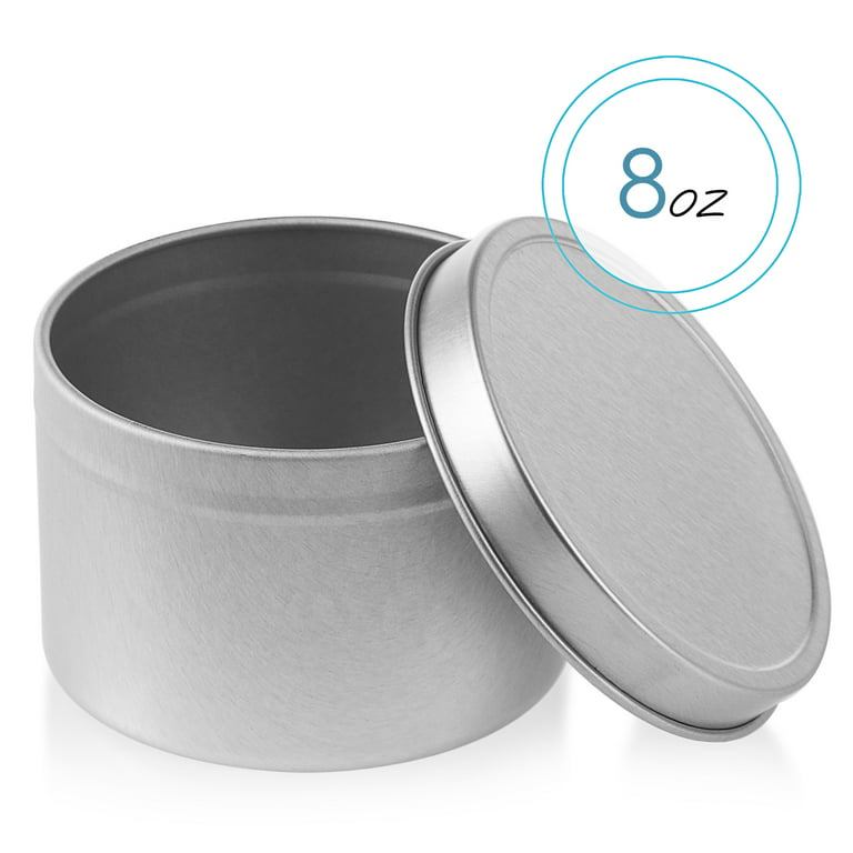 24 Pack Small 4 oz Candle Tins for Making Candles with Lids, Round  Containers for DIY Crafts (Silver, 3 x 2 In)