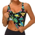 thumbnail image 4 of Haiem Geometric Dinosaur Pattern Womens Sports Bra - U Neck Padded Low Impact Yoga Bra Workout Crop Top Gym Moisture-Wicking Workout Vest -Medium, 4 of 9
