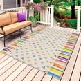 thumbnail image 4 of Outdoor Rug 3x5 ft Colored Pencils Outdoor Large Area Rug Non Slip Rubber Childlike Building Blocks Linen Front Door Mat RV Rug Carpet Patio Outdoor Rugs for Backyard Balcony Deck Porch Indoor, 4 of 9