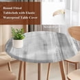 thumbnail image 3 of Light Gray Ombre Round Tablecloth 45-54 Inch Round Fitted Table Cloth with Elastic Edge, Modern Abstract Art Oil Painting Waterproof Table Cover Protector for Outdoor Picnic Party Dining, 3 of 9