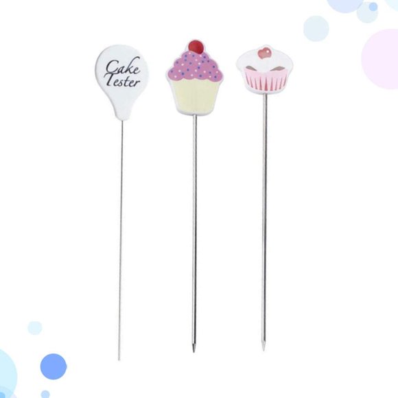 Stainless Steel Cake Tester Baking Test Needle 3Pcs Stainless Steel Cake Tester Probe Cake Tester Biscuits Baking Test Needle DIY Baking Tool For Cake Bread Muffin Testing
