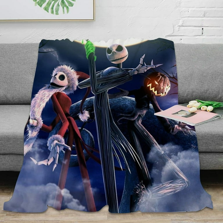 Nightmare Before Christams Throw Blanket Geometric Rhombus Decorative Throw Blankets for Couch Sofa Bedroom Spring Summer Indoor Outdoor 59x79