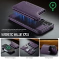 thumbnail image 4 of Allytechgroup 2 In 1 Wallet Phone Case for Samsung Galaxy S24 Ultra Plus, Compatible with Magsafe RFID Blocking Cover with 7 Cards Slots Stand Protective Business Type Case for Women Men, Purple, 4 of 10