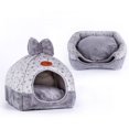 thumbnail image 3 of Pet Supplies Nido para Mascotas Nido cómodo, Suave y cálido para hámster y Nido de Cerdo de la India para Gatos y Perros, Nido cálido Plegable, Gris, M oso de fresa Electrónica, 3 of 5