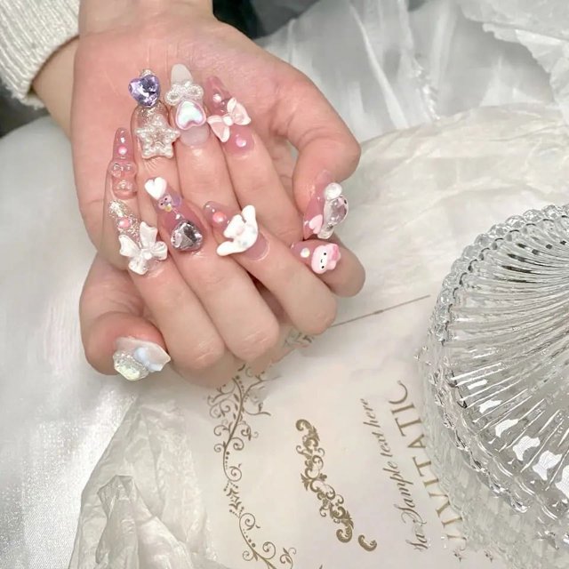 Sanrio-manicura con dibujos animados de perro canela para niña, Parche de armadura, joyería desmontable, hecho a mano