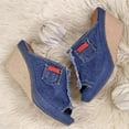 thumbnail image 6 of FNNMNNR Denim Platform Wedges Women Espadrille Wedges Sandals with Knotty Bow Detail New, 6 of 10