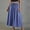 Blue, variant on Women's Gingham Midi Skirt Elastic Drawstring Waist A-Line Flowy Skirt Casual Plaid Print Swing Skirt for Spring Summer Red L