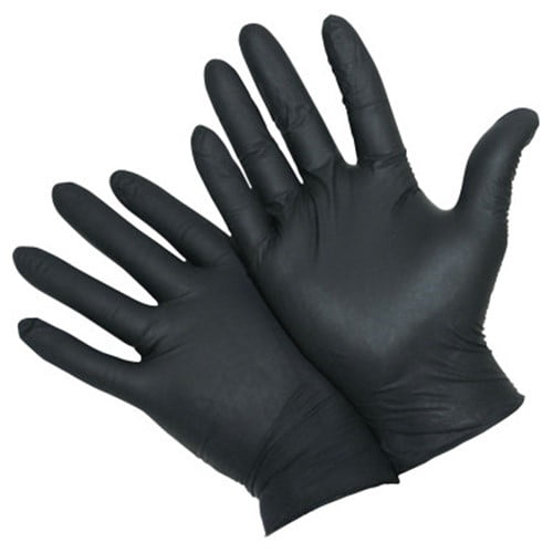 Durable Industrial Grade Nitrile Disposable Gloves, 5 Mil, X-Large, Black