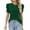 Dark Green #063, variant on Puff Short Sleeve Shirt for Women Eyelet Tops Summer Crewneck Casual Loose Fit Blouse Dark Green 2XL
