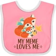 thumbnail image 3 of Inktastic Meme Loves Me Grandchild Fox Boys or Girls Baby Bib, 3 of 4