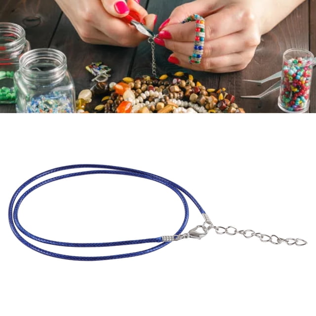 Necklace String, 100pcs Waxed Necklace Cord Necklace Chains Bracelet Cord with Clasp for Pendants Necklace Rope Adjustable Length DIY Production Rope Necklace for Jewelry Making