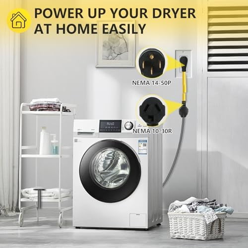 NEMA 14-50P to 10-30R Dryer Adapter, 50 Amp 4 Prong 14-50 Male Generator Plug to 3 Prong 10-30 Female Dryer Receptacle Dryer Power Cord, for RV EV Generator Welder Dryer$$Tools & Hardware Other