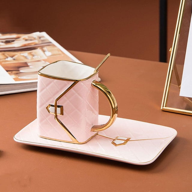 Bolsa de Taza Resistente Al Desgaste Fina 310ml Práctica BLESIY Rosado Taza de café