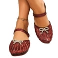 thumbnail image 5 of Willtoo Women's Jelly Shoes Slip on Mules Sandals Pointy Square Toe Strap Mary Jane Slides Low Heel Hollow Out Transparent Glitter Beach Summer Vacation, 5 of 6