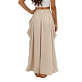 thumbnail image 5 of Jsaierl Women's Casual Cargo Maxi Skirt, Elastic Waist Ruched Long Skirt with Side Pockets, Breathable A-Line Skirt for Streetwear Outdoor Daily Wear, 5 of 6