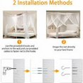 thumbnail image 4 of Laklulu Mosquitera para cama, mosquitera grande con cuatro puertas para repeler eficazmente los mosquitos, mosquitera para cama doble e individual (190 x 240 x 210 cm), 4 of 5