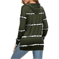 thumbnail image 2 of LoyisViDion Coat Womens Hoodie Striped Full Zip Long Sleeve Lightweight Sweatshirts Jacket Coat Army Green 6(S), 2 of 3