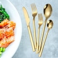 thumbnail image 3 of 5 / de cubiertos de vajilla de material acero inoxidable brillante para primera , portátil, elegante, cuchillo de comedor, , tenedor, Oro, 3 of 9