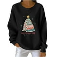thumbnail image 2 of GuzomFashion Womens Festive Book Lover Christmas Sweatshirt - Loose Crewneck Long Sleeve Polyester Spandex "All Booked For Christmas" Black Plus Size S-XXXXXL,Size 3XL, 2 of 3