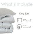 thumbnail image 5 of King Size 3-Piece All-Season Down Alternative Comforter Set Deep Black (Comforter and Pillowcase Bedding Set / bed in a bag) for Adults and Teens by KINMEROOM, 5 of 6