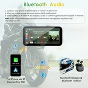 Carpuride Motorcycle CarPlay Screen, Dual 1080P Dash Cameras, IP67 Waterproof, Touch Screen (603D)