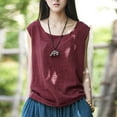 thumbnail image 2 of Women's Linen Tank Tops Loose Fitting Flowy Summer Shirts Solid Color Sleeveless Leisure Blouse Tee, 2 of 6