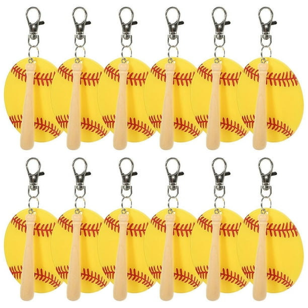Baseball Bat Keyring 12Set For Family And Friends Practical Use Simple Design