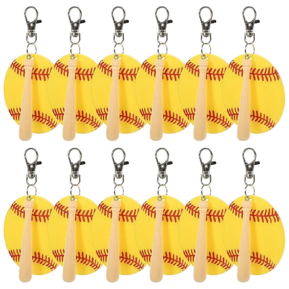 Baseball Bat Keyring 12Set For Family And Friends Practical Use Simple Design