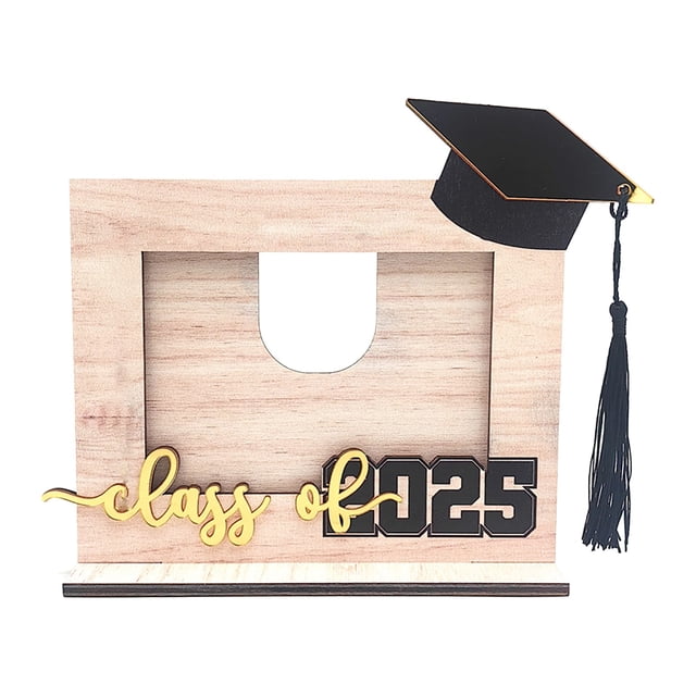 Modern Home Decor, Graduation Wooden Photo Frame Photo Frame with Graduation Cap Horizontal Wooden Table Decoration Friend Graduation Graduation Decoration