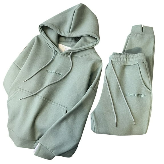 Sweat Sets for Women Two Piece Hoodie Long Sleeve Sweatshirt with Wide Leg Pants Lounge Sets Womens Fall Jogging Suits for Women