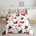 thumbnail image 2 of YST Merry Christmas Comforter Set Twin Size Xmas Decor Quilt For Teens Kids Christmas Socks Bedding Set Snowflake Cartoon Style Bedding Comforter Sets With 1 Pillow Case, 2 of 6