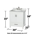 thumbnail image 3 of Wyndham Collection Sheffield 30" No Mirror Wood Single Bathroom Vanity in White, 3 of 3