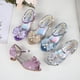 thumbnail image 3 of Sandalias para niñas con lazo de diamantes de imitación, zapatos de baile latino para niñas de 5 a 13 años, sandalias de verano para niñas, zapatos de princesa con tacón alto, sandalias para niños, 3 of 5