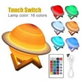 thumbnail image 2 of Lampe TINKER Saturne 16 Couleurs LED Impression 3D Déco Lampe Étoile USB Rechargeable Télécommande et Commande Tactile avec Support en Bois et Filet Suspendu Veilleuse pour Chambre d'Enfant pour Enfants Bébé Ami Amoureux Anniversaire, 2 of 12