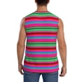 thumbnail image 4 of Fotbe Colorful Mexican Stripes Men's Camiseta sin Mangas Estampada para Hombres, Playera Casual para Gimnasio, Entrenamiento, Playa-3X-Large, 4 of 7