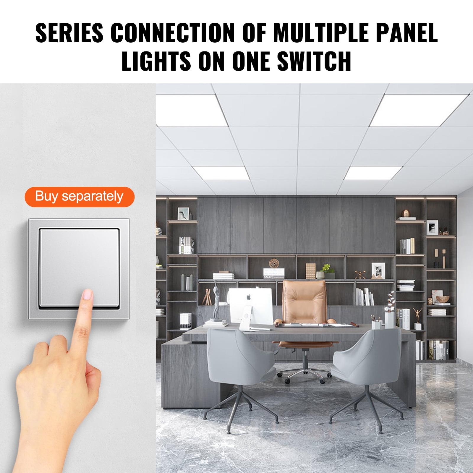 KFFKFF 2x4ft LED Panel Light 6000LM 50W LED Ceiling Light 3500K/4000K/5000K