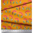 thumbnail image 3 of Soimoi Orange Cotton Poplin Fabric Paint Brush Abstract Print Sewing Fabric Yard 42 Inch Wide, 3 of 3