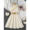 thumbnail image 2 of Bagilaanoe Girls Summer Dress Sleeveless A-line Dresses with Belt 4T 5T 6T 7T 8T 9T 10T 11T Kids Casual Swing Sundress, 2 of 7