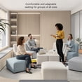thumbnail image 4 of Pemberly Row Modular Lounge Ottoman With Coil Spring Seat in Fog Fabric, 4 of 8