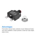 thumbnail image 4 of Unique Bargains Circuit Overload Protector 6A AC125/250V DC32V Push Button Thermal Circuit Breaker with Waterproof Caps 3pcs, 4 of 5