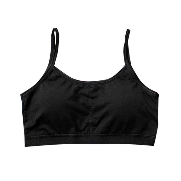 Babcutegg Kid Girls Bra Molded Padded Pull-on Design Wireless Comfortable Lightweight Underwear for Girls Black Size 2XL