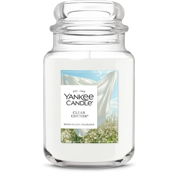 Yankee Candle Clean Cotton Original Large Jar Scented Candles, 22 oz