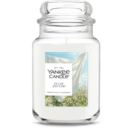 Yankee Candle Clean Cotton Original Large Jar Scented Candles, 22 oz