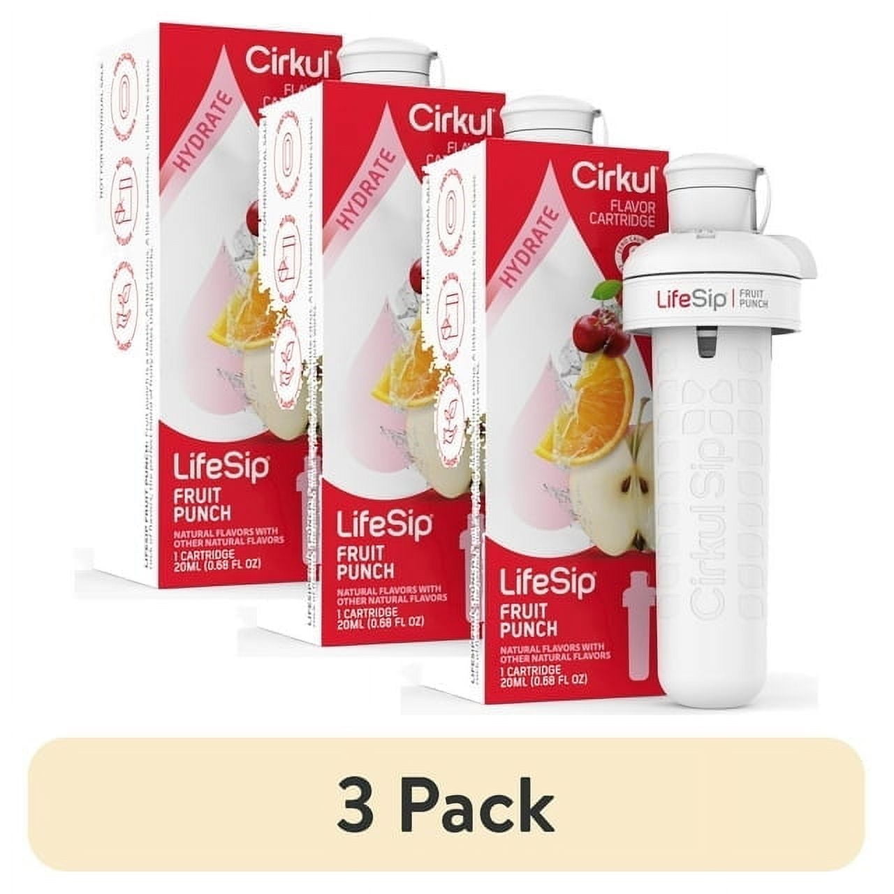 (3 pack) Cirkul LifeSip Fruit Punch Flavor Cartridge  Drink Mix  1-Pack