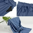 thumbnail image 3 of High Waisted Solid Color Women Elastic Waist Wide Leg Pants Trousers With Pocket, 3 of 4