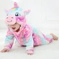 thumbnail image 4 of LOLANTA Baby Toddler Girls Unicorn One-piece, Infant Fleece Hooded Rompers, Double Way Zipper Closure 6 Months-3T, 4 of 5