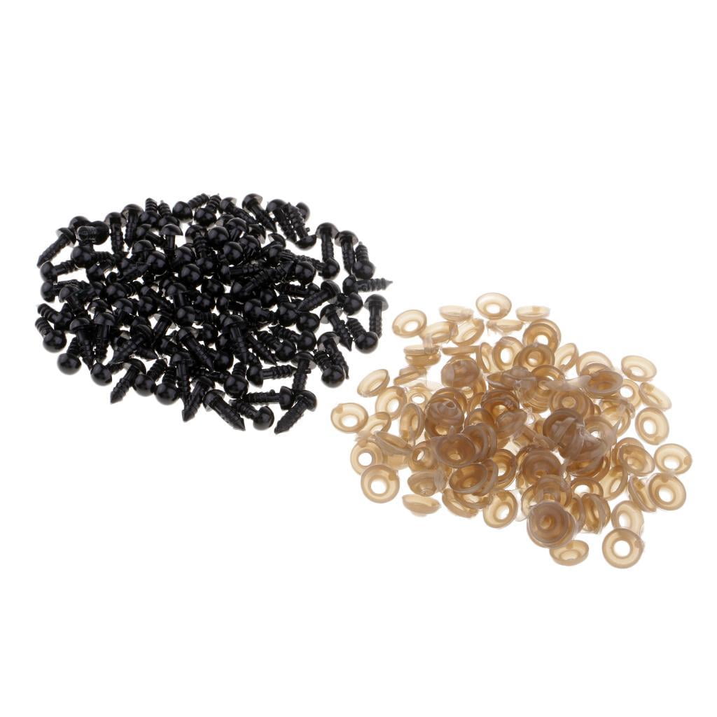 amagogo 6x100Pcs Black Eyes For Teddy Bear/Doll/Toy Animal/Felting 7mm 6 Pcs